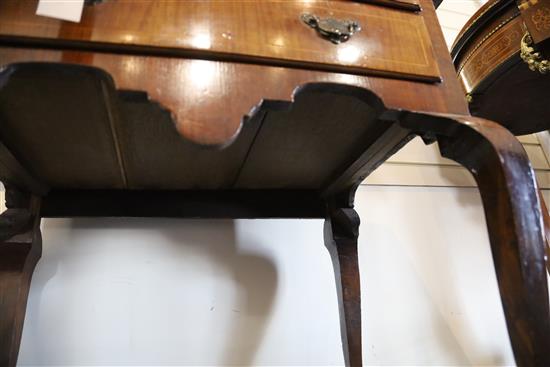 An early 18th century walnut lowboy, W.2ft 6in. D.1ft 7in. H.2ft 3in.